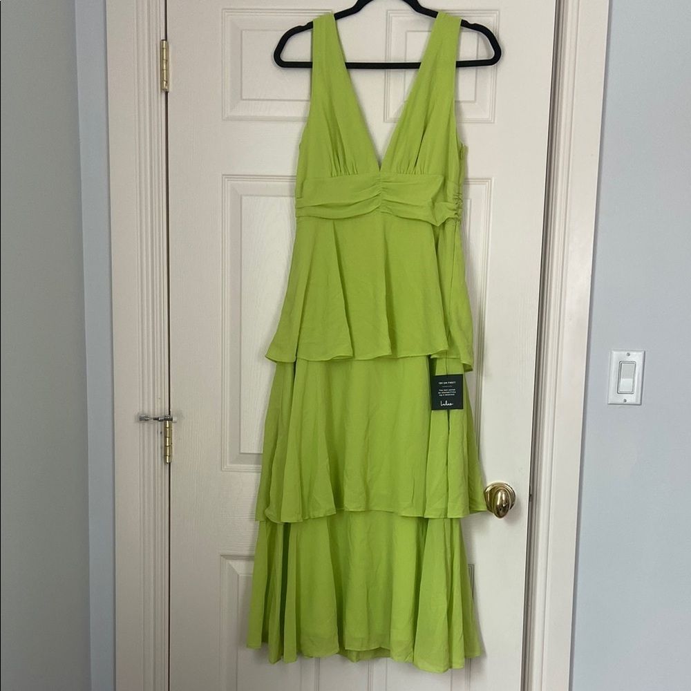 Lulu's Green Tiered Sundress for Wedding Guest
